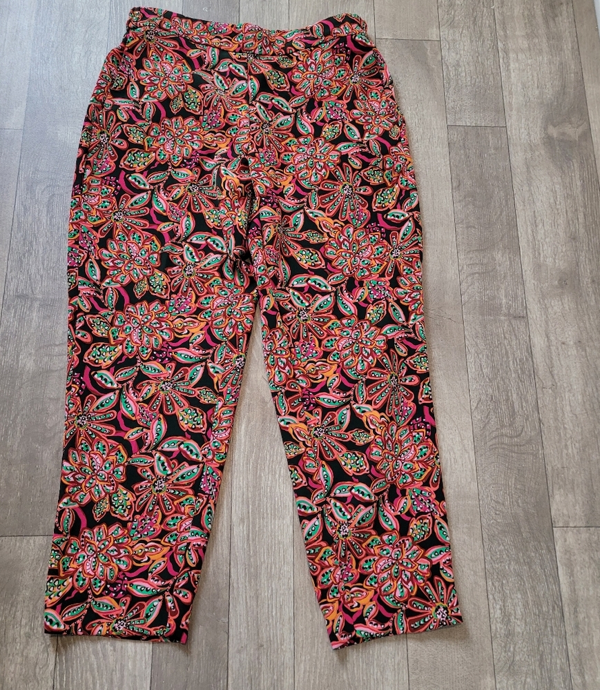 Womens J. Crew  Re- Imagined Jamie pant  Floral Tropical size 12 Pink comfy